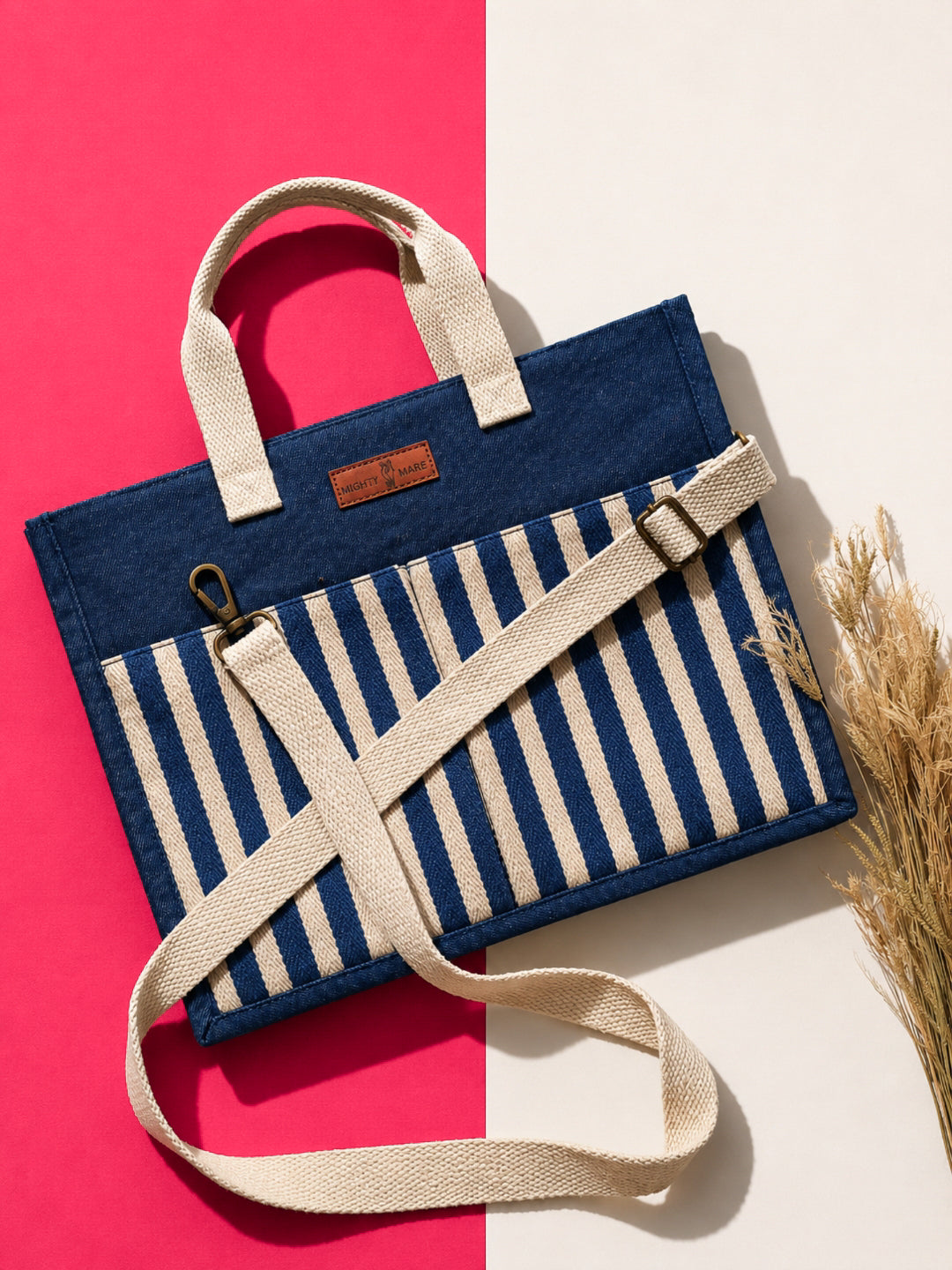 Denim Stripes Satchel